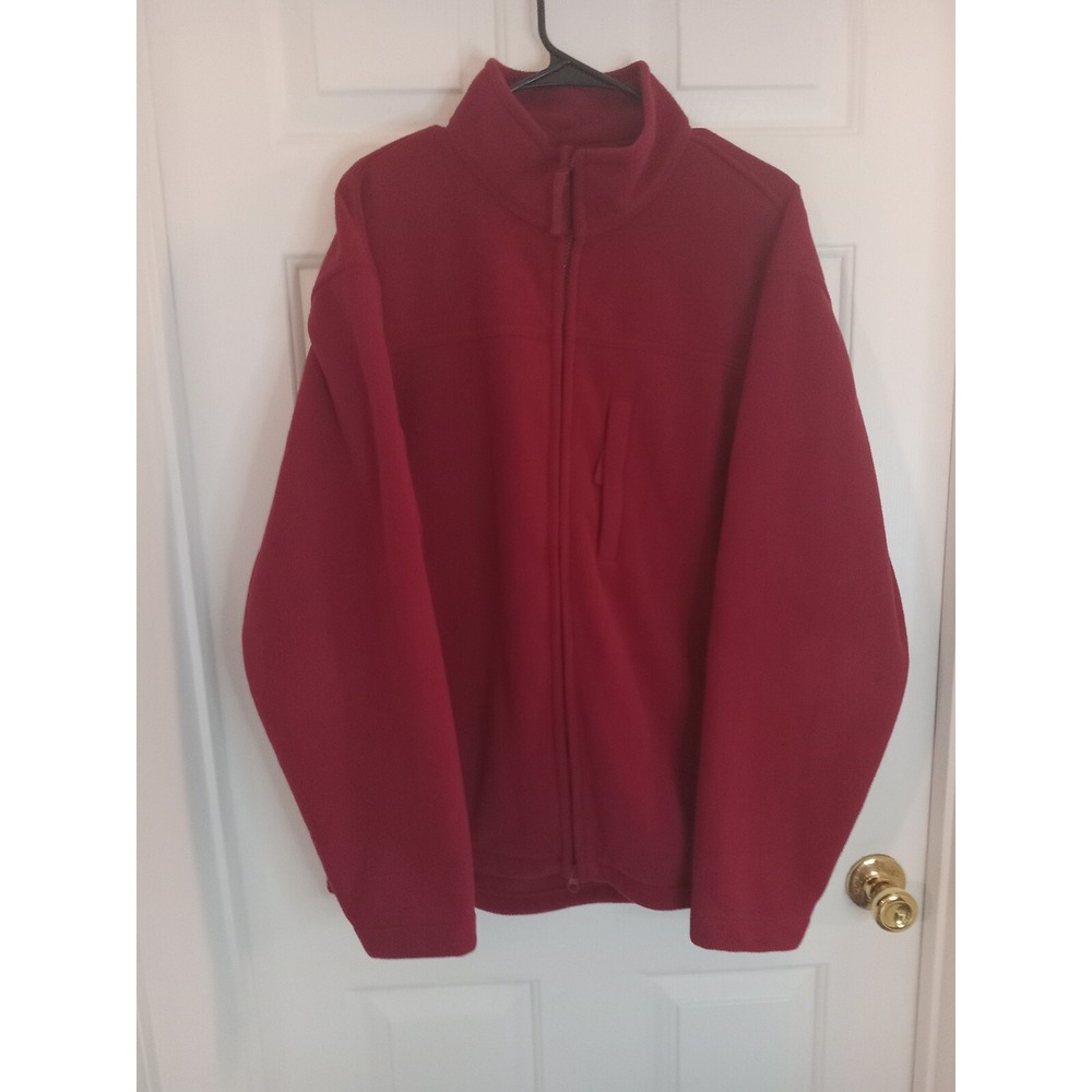 Duluth Trading Co Mens Size Medium Shoreman Fleece Windproof Full Zip Jacket Red - Picture 3 of 16